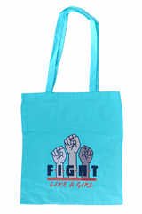 Leniliciouz Merch Tragetasche Jutebeutel Feminismus Fight Like a girl türkis