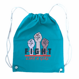 Leniliciouz Merch Tasche Rucksack Turnbeutel Feminismus Feministin Fight Like a girl Petrol
