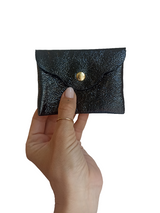 Leder Portemonnaie Metallic UNI black SMALL
