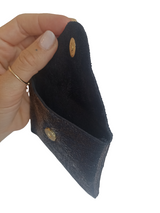 Leder Portemonnaie Metallic UNI black SMALL