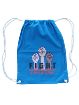 Leniliciouz Merch Tasche Rucksack Feminismus Feministin Fight Like a girl blau