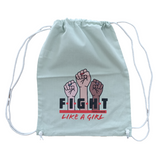 Leniliciouz Merch Rucksack Zugbeutel "FIGHT LIKE A GIRL" Mintgrün