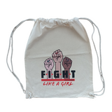Leniliciouz Merch Tasche Rucksack Turnbeutel Feminismus Feministin Fight Like a girl natur