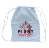 Leniliciouz Merch Rucksack Zugbeutel "FIGHT LIKE A GIRL" Puderblau