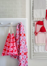 Beutel mit Zugband LILLY rot-rosa