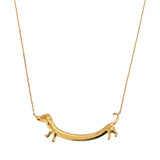 goldene Halskete mit Dackelanhänger