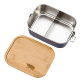 Edelstahl Lunchbox mit Trennsteg NIGHTBLUE Polarbär