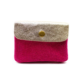 Leder Portemonnaie Metallic DUO gold/fuchsia SMALL