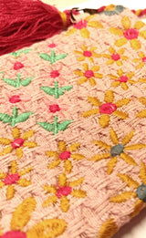 Besticktes Handytäschchen BOHO Flowergarden rosé yellow