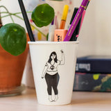 Illustrierter Keramik Becher PEACE GIRL