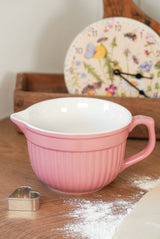 retro Keramik Rührschüssel 18 cm ROSA