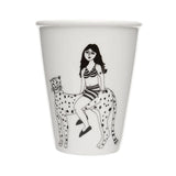 Illustrierter Keramik Becher JAGUAR GIRL