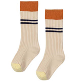 Kniestrümpfe Retro Style beige/rost