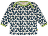Bio langarm T-Shirt Elefanten Marine