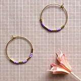 Ohrringe Circle MAIVI Perlen Lilac vergoldet