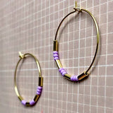 Ohrringe Circle MAIVI Perlen Lilac vergoldet