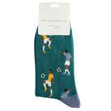 Bambus Socken FußbalI Petrol One Size (41-46)