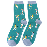 Bambus Socken FußbalI Petrol One Size (41-46)
