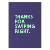 Postkarte Thanks for swiping right