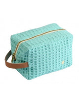Kulturtasche Waffelpiquet Cube cotton No Waste TÜRKIS M