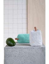 Kulturtasche Waffelpiquet Cube cotton No Waste TÜRKIS M