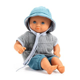 3-Teilige Musselin Puppenkleidung BLUE Sommer