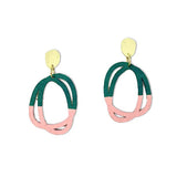 Ohrstecker UNITED Buttermilk+Smaragdgreen/Peach