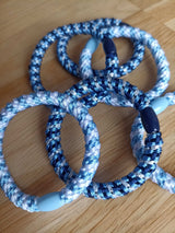 Haargummi Armband gewebt blue light/dark