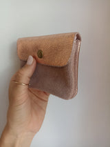 Leder Portemonnaie Metallic DUO rosé/nude SMALL