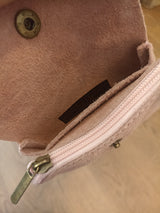 Leder Portemonnaie Metallic DUO rosé/nude SMALL