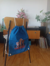 Leniliciouz Merch Rucksack Zugbeutel "FIGHT LIKE A GIRL" blau