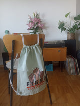 Leniliciouz Merch Tasche Rucksack Feminismus Feministin Fight Like a girl hellgrün