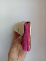 Leder Portemonnaie Metallic DUO gold/fuchsia SMALL