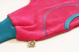 öko Baby Strampler nachhaltiger Strampelanzug aus Frottee in Pink Türkis Mitwachsmode bio für Kinder von OKOMOi große Taschen