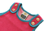 öko Baby Strampler nachhaltiger Strampelanzug aus Frottee in Pink Türkis Mitwachsmode bio für Kinder von OKOMOi holzknöpfe