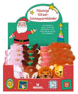 niedliches geschenk als Adventskalenderfüllung. Schnapparmband aus weichem stoff mit tierköpfen pefekt für kinder zu weihnachten und nikolaus