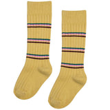 Kniestrümpfe Retro Style gelb mit Ringel