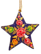 Pappmaschee Weihnachtshänger Kashmiri Floral STAR