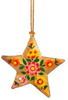 Pappmaschee Weihnachtshänger Kashmiri Floral STAR