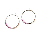 Ohrringe Circle TAMI Perlen Peach/Rosé vergoldet