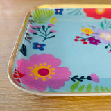 Tablett Square Flowergarden Hellblau L