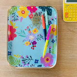Tablett Square Flowergarden Hellblau L
