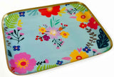 Tablett Square Flowergarden Hellblau L