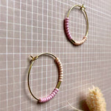 Ohrringe Circle TAMI Perlen Peach/Rosé vergoldet