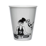 Illustrierter Keramik Becher ZEN WITH CAT