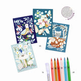 Malset inklusive Brush- und Glitzer-Stifte IM GARTEN (Djeco)