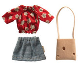 Mäusemama (Maileg) mit Käsetasche und Outfit
