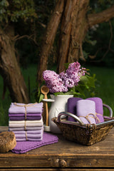 gestrickte Wischtücher im 3er Set MAUVE bis LILA