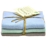 gestrickte Wischtücher im 3er Set PASTELL KOMBI GREY/MINT/SKY