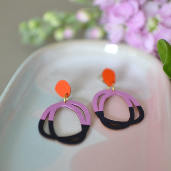 Ohrstecker UNITED Dark BLUE/Purple/Orange